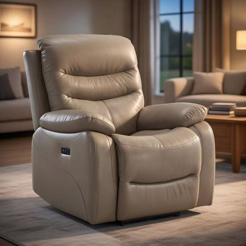 Leather Electric Power Recliner Cathedra cum USB portuum