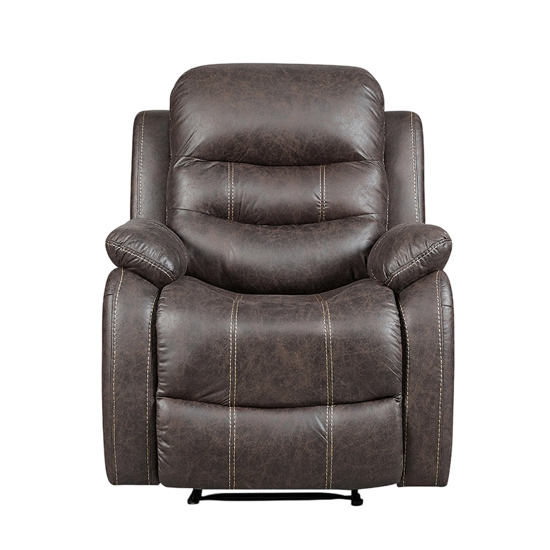 Leather Upholstered Manual Reclinator Cathedra For Living Room