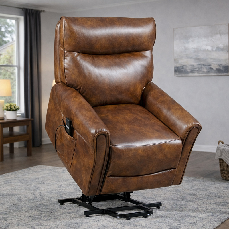 Gravis Officium Power Leva Recliner Cathedra ad Senes cum Overstuffed Design