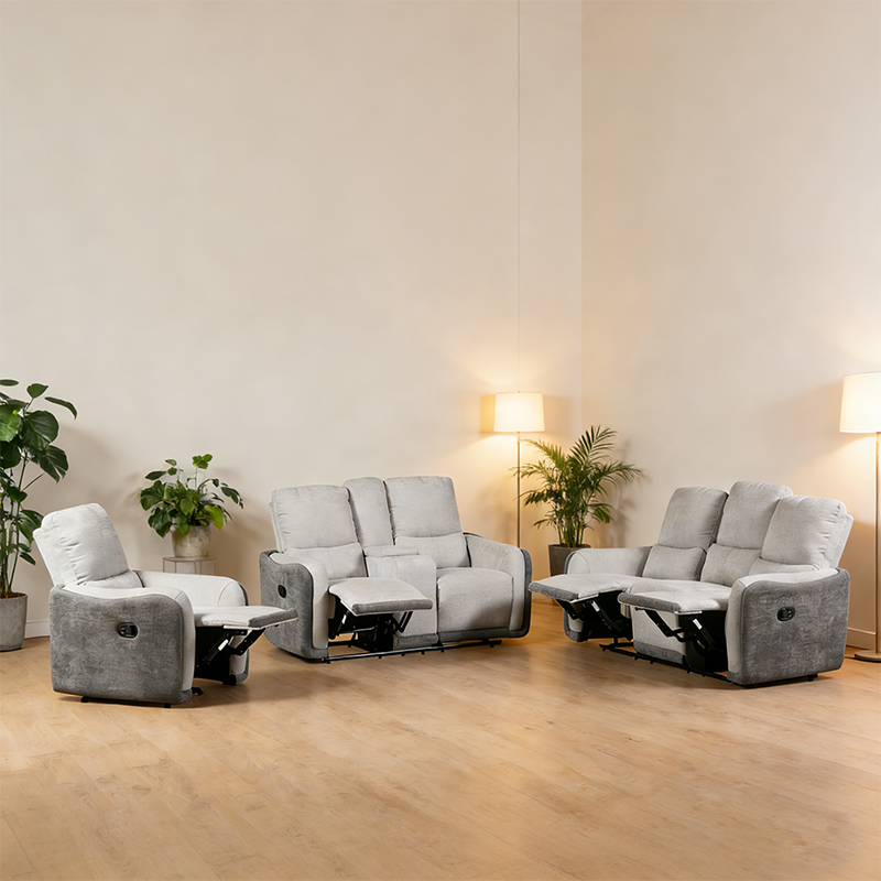 3 Piece Manual Recubans Livingroom Sofa