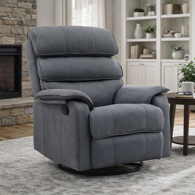 Manual Fabricae Overstuffed Soft Rocking Recliner Chairs Sofa for Living Room