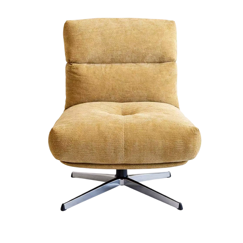 -- Modern Fabric Swivel Living Room Chair Luxury Metal Frame Single Lounge Sofa Chair Living Room Furniture