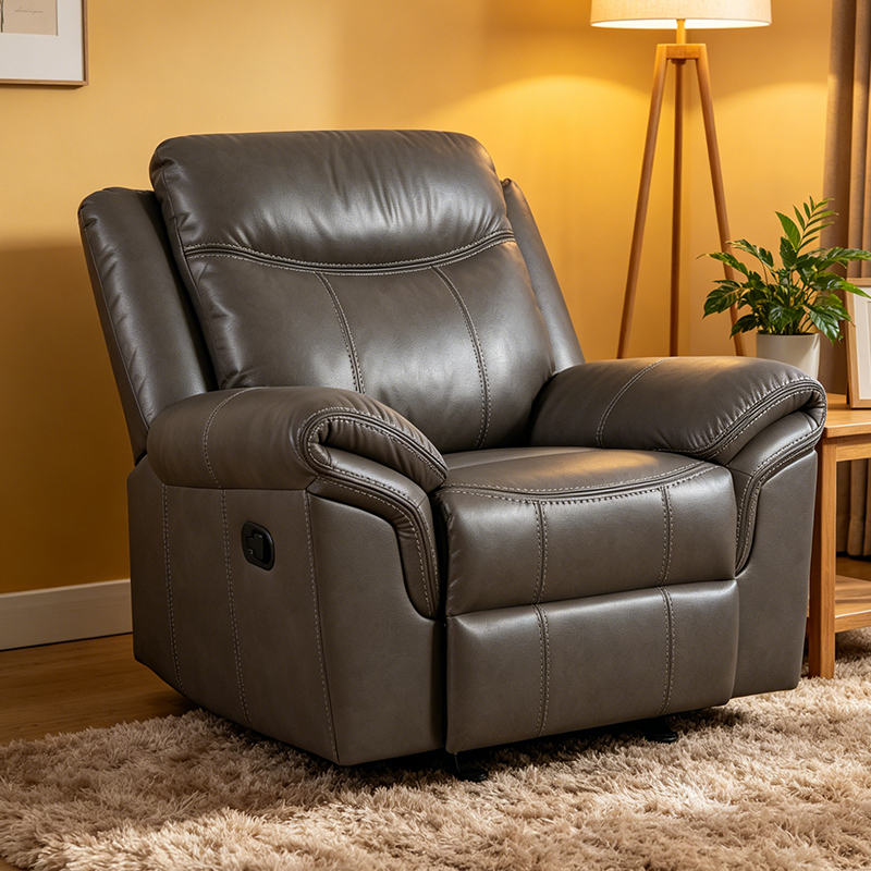 Faux Leather Manual Reliner Cathedra Cum Glider