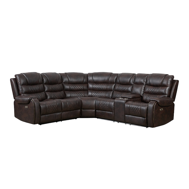 VI-Pcs Faux Leather Power recubans Sectional Conches pro sessorium